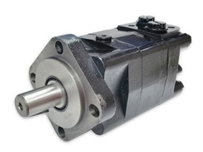 Hydraulic motor with cylindrical shaft and mounting flange